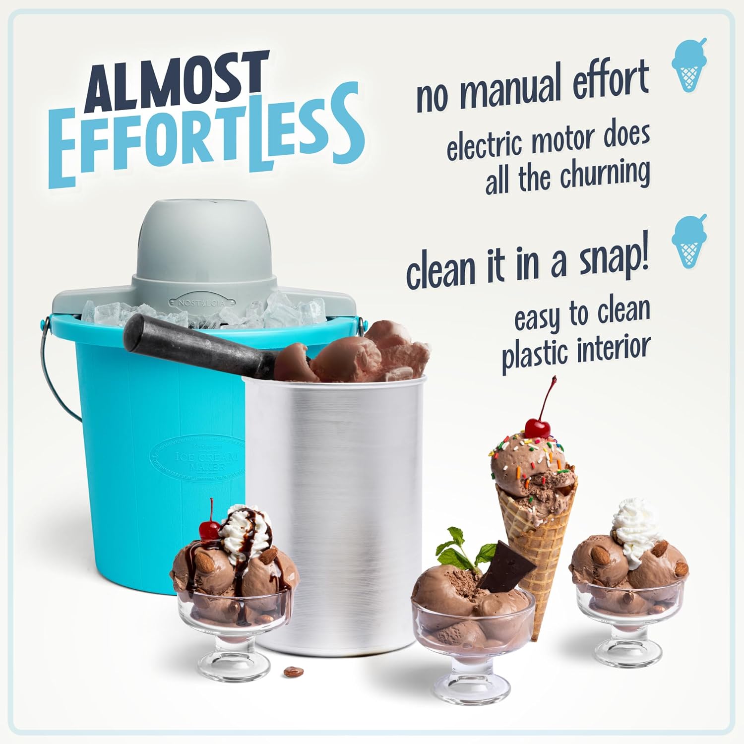 🍦 Old-Fashioned Electric Ice Cream Maker – Homemade Ice Cream, Frozen Yogurt & Gelato in Minutes